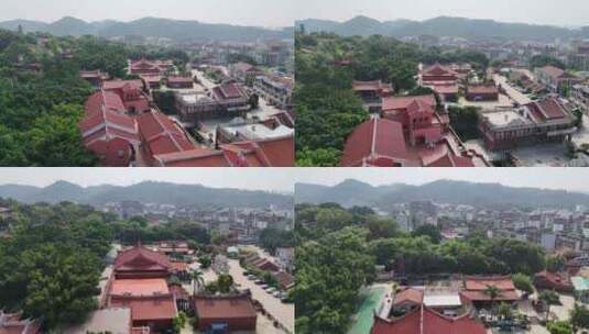 福建泉州东岳行宫少林寺航拍高清在线视频素材下载