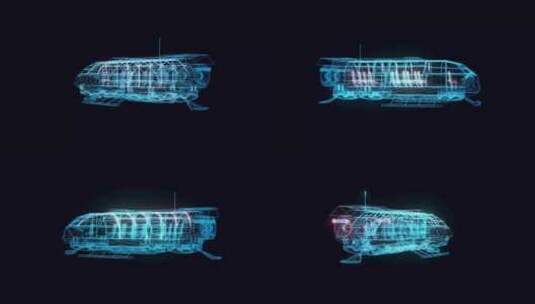未来运输航天飞机全息旋转4k高清在线视频素材下载