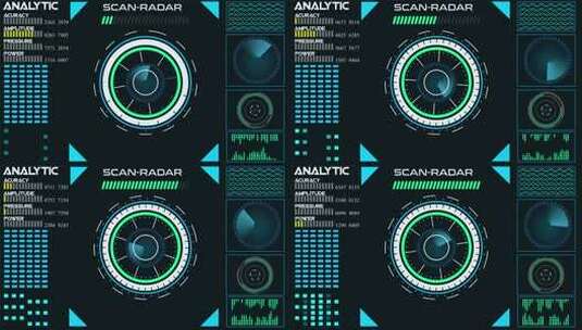 技术雷达HUD屏幕动画4K。Vd 185高清在线视频素材下载