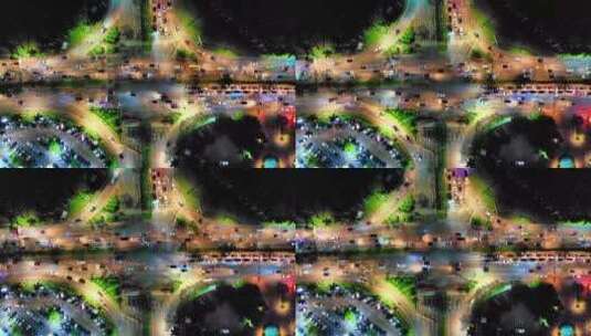 夜晚城市高速路交通状况高清在线视频素材下载