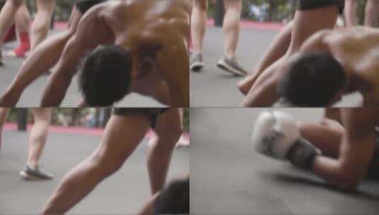 泰拳拳击手被击倒高清在线视频素材下载