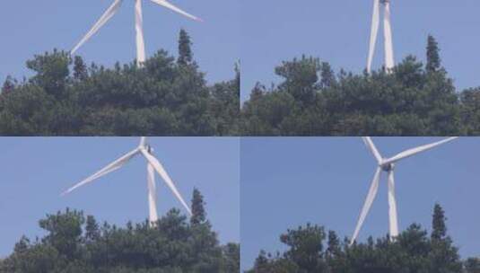 湘南郴州鲁塘风电场风机斜面实拍视频高清在线视频素材下载