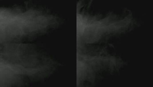 灰色烟云在黑色背景上漂浮高清在线视频素材下载
