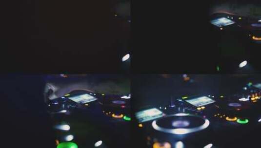 DJ在夜总会演奏音乐的特写镜头高清在线视频素材下载