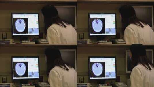 一名医生在给患者做ct检查高清在线视频素材下载