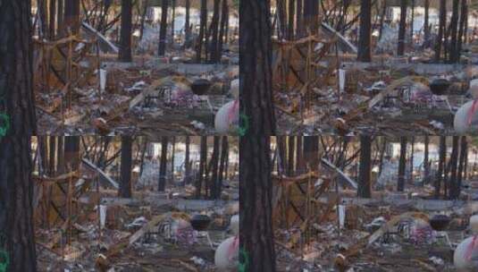 大火后天堂加州的废墟高清在线视频素材下载