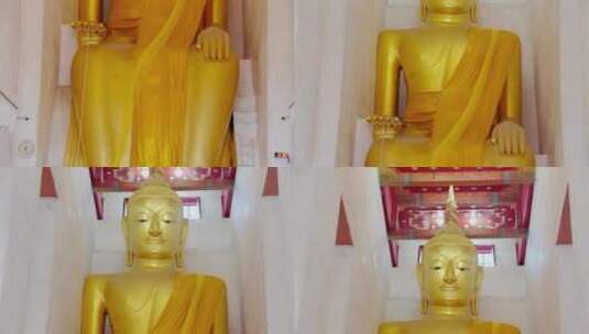 佛像视频泰国庙宇内金色大佛像高清在线视频素材下载