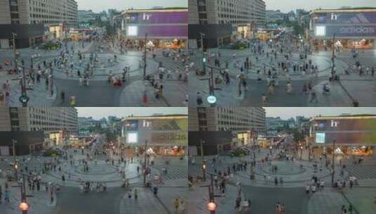 杭州银泰广场人流延时高清在线视频素材下载