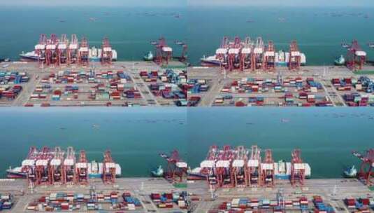 无人自动化港口码头高清在线视频素材下载