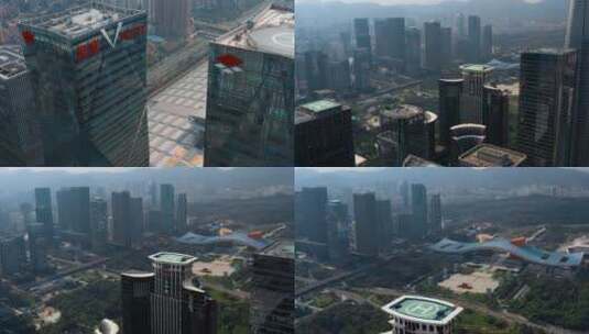 深圳皇庭酒店周边高楼市民中心广场高清在线视频素材下载