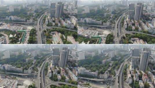 武汉城市高架立交桥交通航拍高清在线视频素材下载