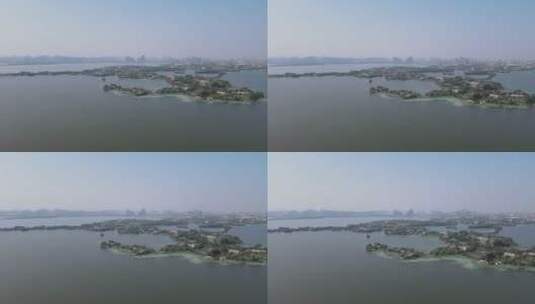 航拍湖北武汉东湖5A景区珞珈山高清在线视频素材下载