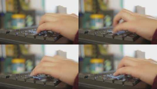 白领女孩办公打字敲键盘高清在线视频素材下载