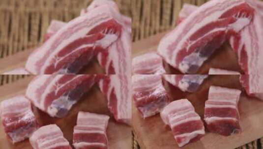精品五花肉猪肉高清在线视频素材下载