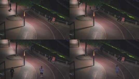 江滨公园步行道散步跑步锻炼公共场所跑道高清在线视频素材下载