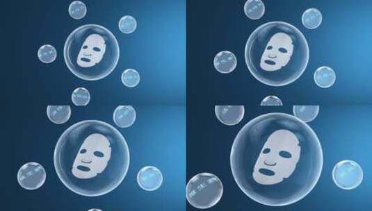 抽象人脸和透明水珠水球美容护肤动态视频高清在线视频素材下载
