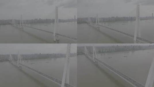 武汉二七长江大桥，直推下扣镜头高清在线视频素材下载