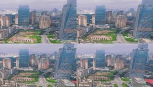 4K航拍广西东盟商务区城市高楼高清在线视频素材下载