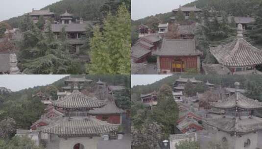 龙门石窟夜景航拍香山寺洛阳景点文化高清在线视频素材下载