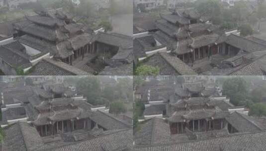 浙江衢州廿八都古镇建筑航拍日景高清在线视频素材下载