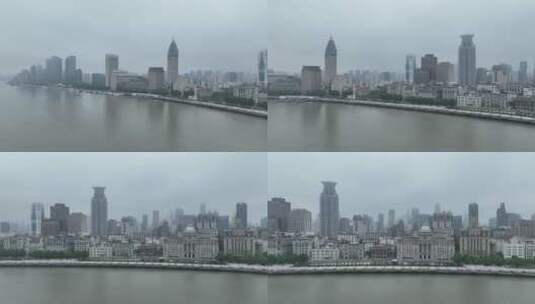 上海外滩建筑航拍高清在线视频素材下载