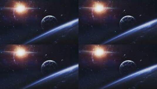 地球太阳星空视频背景高清在线视频素材下载