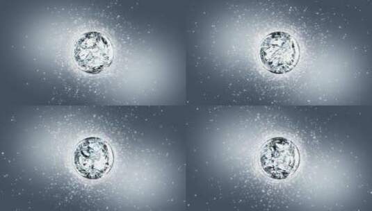 分子球旋转蓝色水精华粒子高清在线视频素材下载