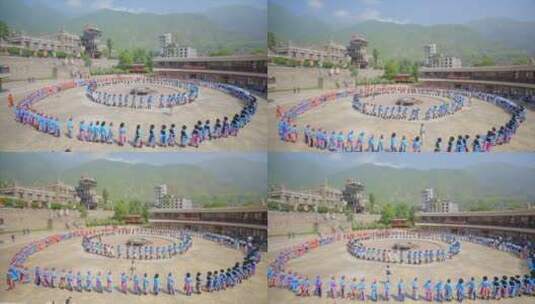 4K 茂县羌族瓦尔俄足节舞蹈高清在线视频素材下载