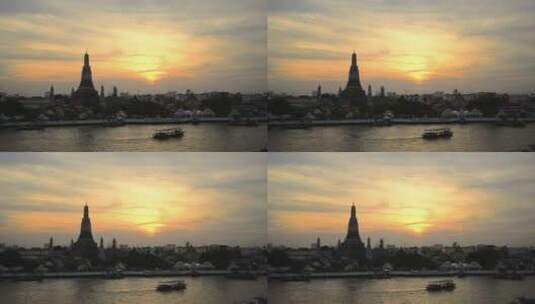 泰国城市建筑日落夕阳高清在线视频素材下载