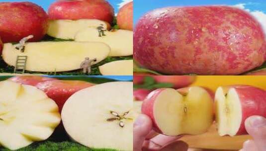 新鲜丑苹果高清在线视频素材下载
