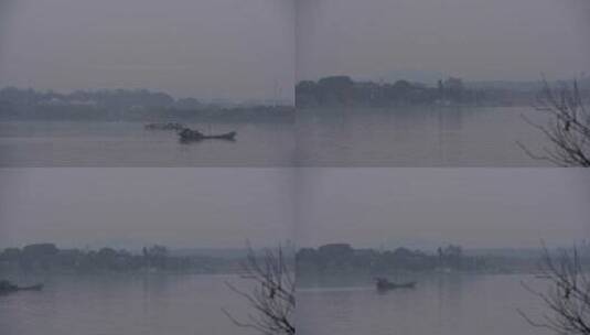 【空镜】4K江南水乡-烟雨朦胧-渔船人家渔民高清在线视频素材下载