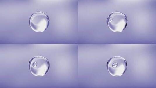 紫色蓝色水分子水球水珠精华液流动高清在线视频素材下载