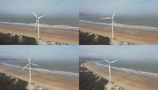 原创 福建福州长江澳风力发电海滩旅游风光高清在线视频素材下载