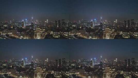 上海经济发展繁荣景象浦西金融区建筑群夜景高清在线视频素材下载
