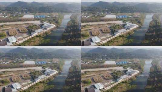 航拍湖北宜昌西陵区乡村建设高清在线视频素材下载