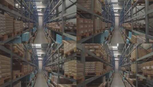 仓库里的货架高清在线视频素材下载