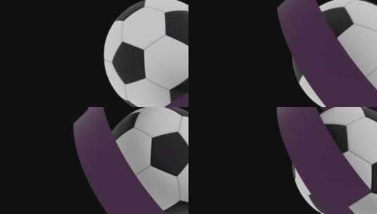 旋转的足球动画高清在线视频素材下载