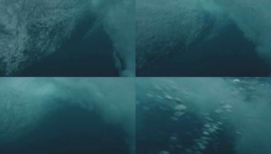 极限运动冲浪拍摄海底浪花水波纹高清在线视频素材下载