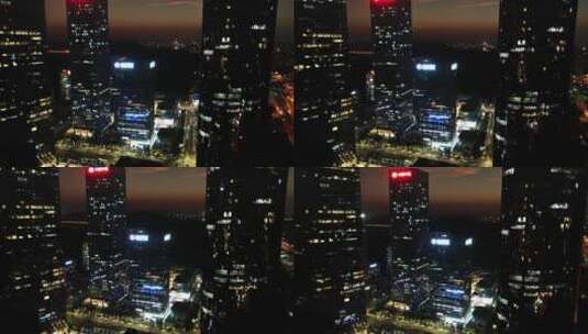 广西南宁CBD夜景航拍高清在线视频素材下载