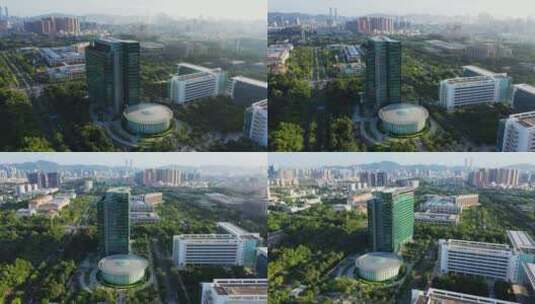 深圳华为总部研发大楼航拍环绕高清在线视频素材下载
