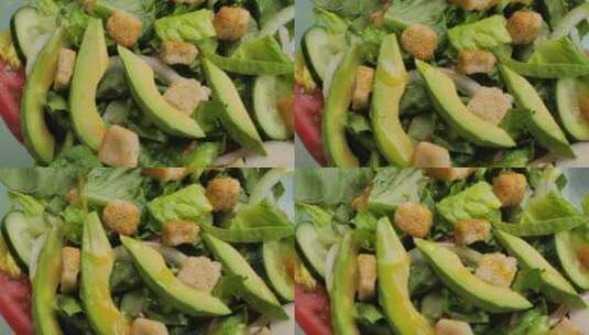 蔬菜沙拉绿色食品高清在线视频素材下载