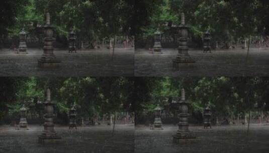 泉州开元寺雨景雨天宗教佛教高清在线视频素材下载