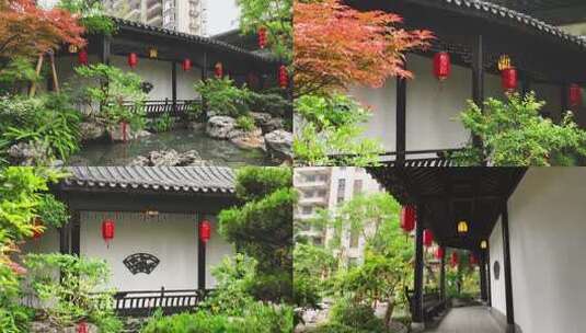 江南园林 中式庭院高清在线视频素材下载