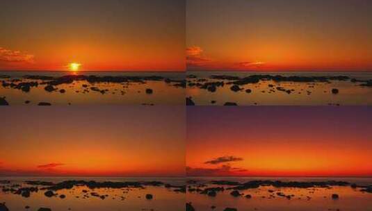 海边日落延时摄影高清在线视频素材下载
