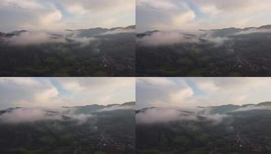 云雾缭绕的山区景色高清在线视频素材下载
