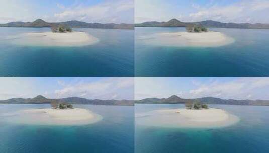 美丽的蓝色清澈的水和白色的沙子高清在线视频素材下载