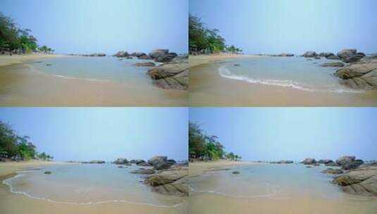 海边海浪礁石岩石沙滩海滩高清在线视频素材下载