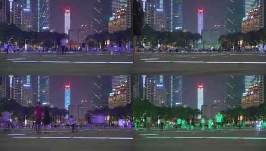 广州珠江新城人群延时摄影高清在线视频素材下载