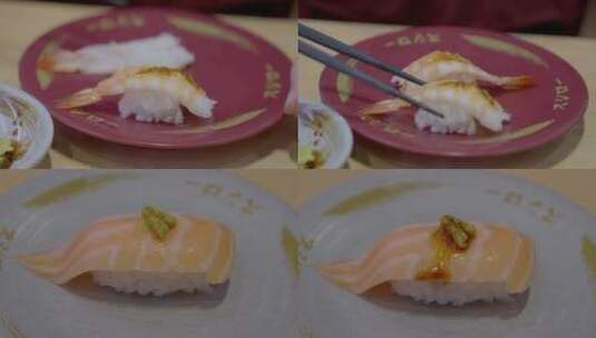 广州寿司郎回旋吃寿司店铺高清在线视频素材下载
