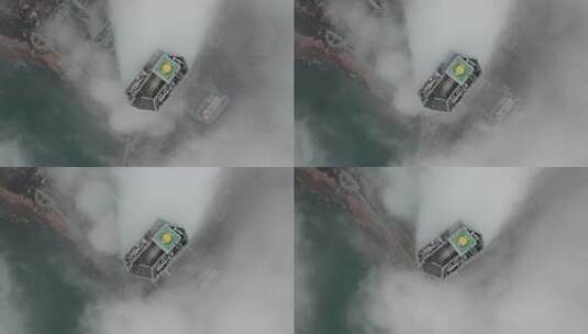 青岛海天中心穿云航拍高清在线视频素材下载